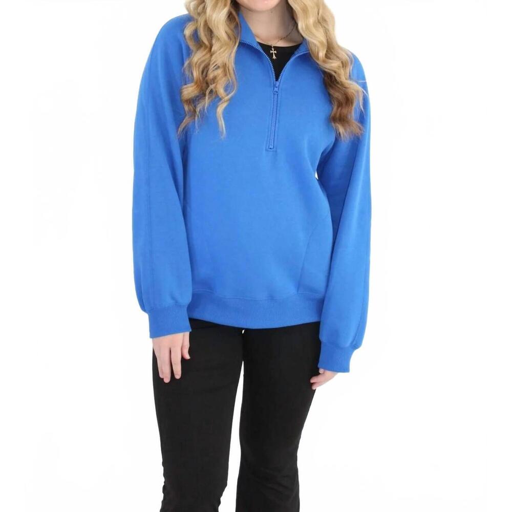 NEW RAE MODE convince yourself half-zip pullover sweater in blue